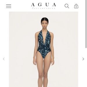 Agua by Agua Bendita Navy Floral One-Piece Swimsuit